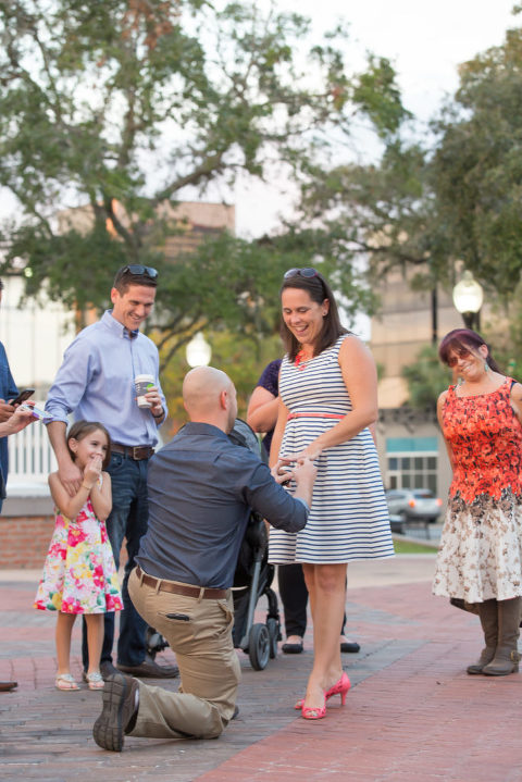 down on one knee photo downtown proposal in ocala
