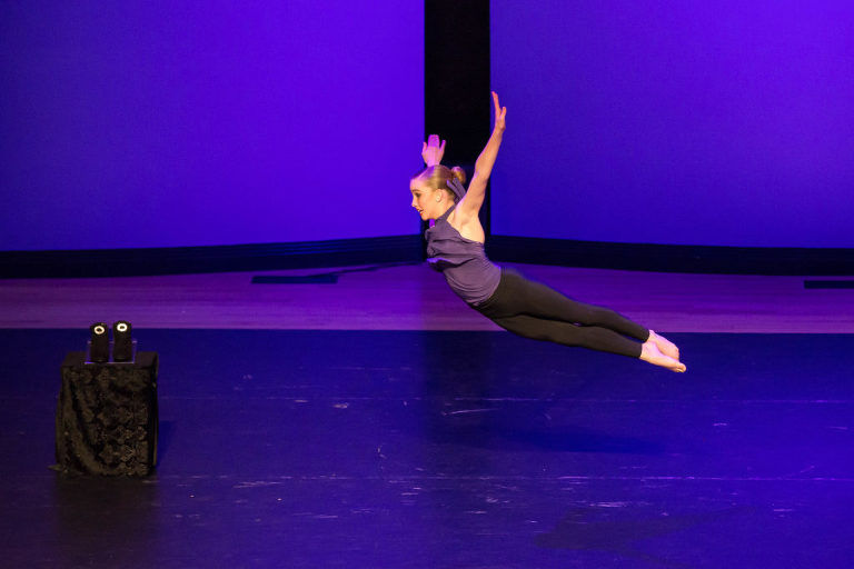 Contemporary dancer leaping